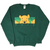 Full front view of dark green Disney sweatshirt with Winnie the Pooh graphic