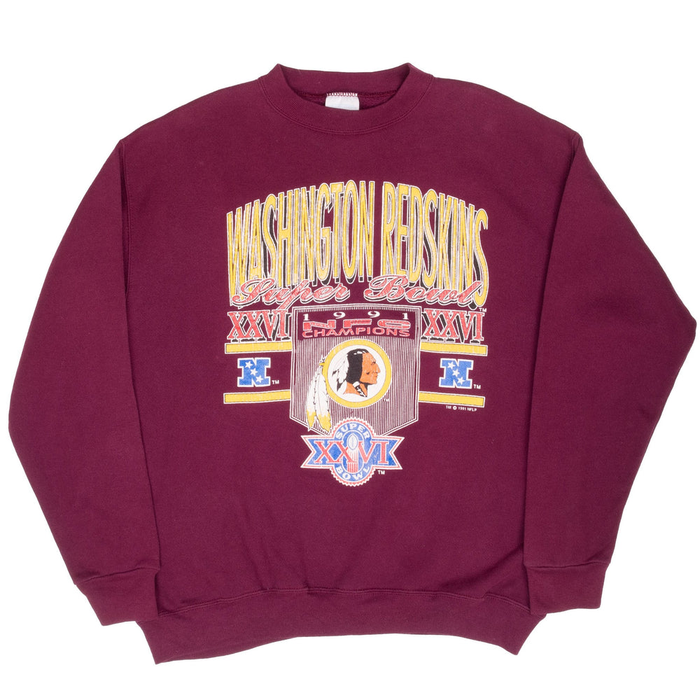 VINTAGE NFL WASHINGTON REDSKINS SUPER BOWL XXVI 1991 SWEATSHIRT LARGE ...