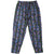 Back of Gecko Hawaii pants with colorful abstract and green gecko all-over print on black