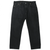 Front view of black Levi's 501 jeans with five-pocket styling and button fly