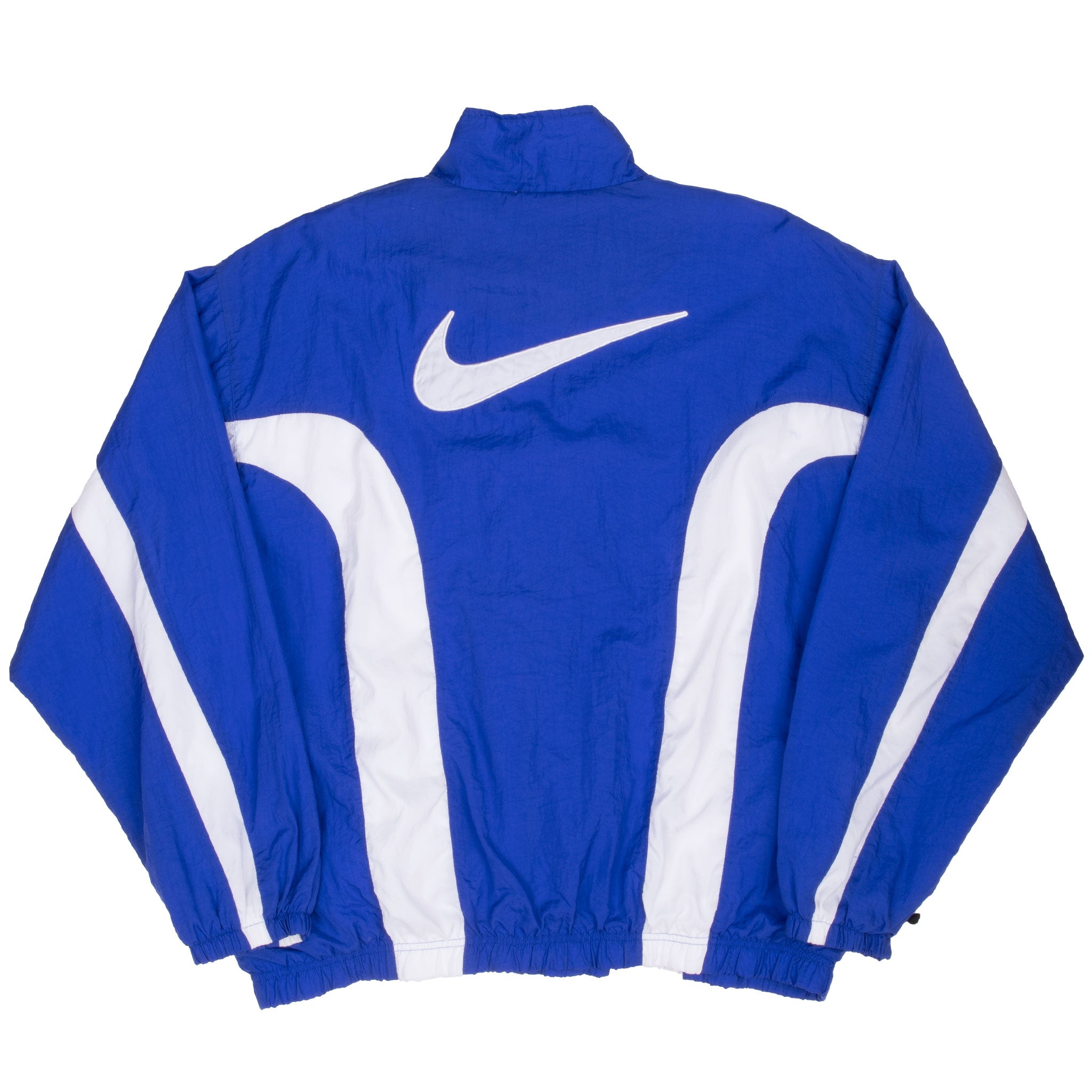 Vintage Nike Big Swoosh Navy Blue Windbreaker Jacket 1990S Size XL