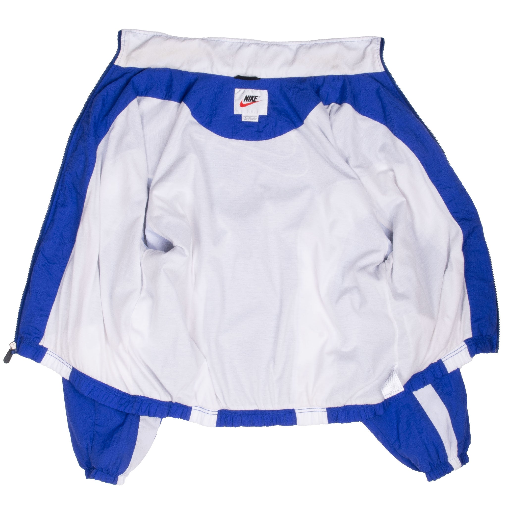 VINTAGE NIKE BIG SWOOSH BLUE WINDBREAKER JACKET 1990S XL