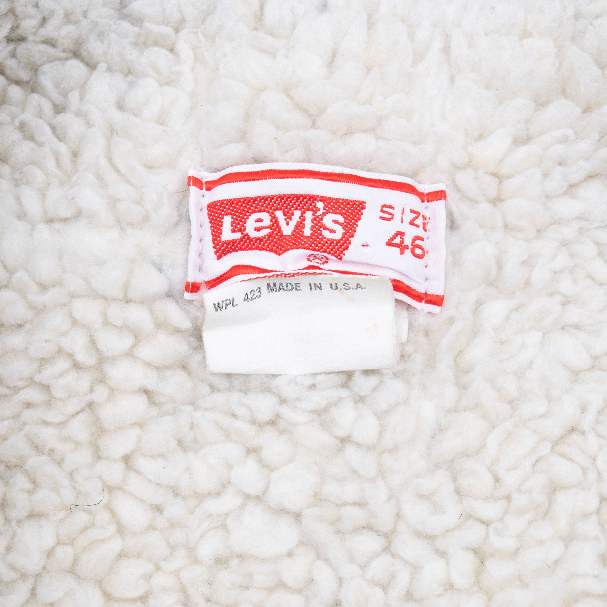 Vintage Levis Sherpa Trucker Denim Jacket 2 Pockets 1970S Size 46 Made In Usa