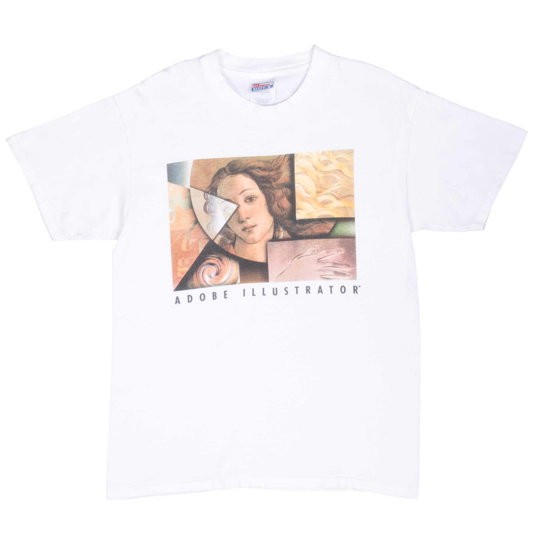 Vintage Abobe Illustrator 1990S Tee Shirt Size Medium With Single Stitch Sleeves