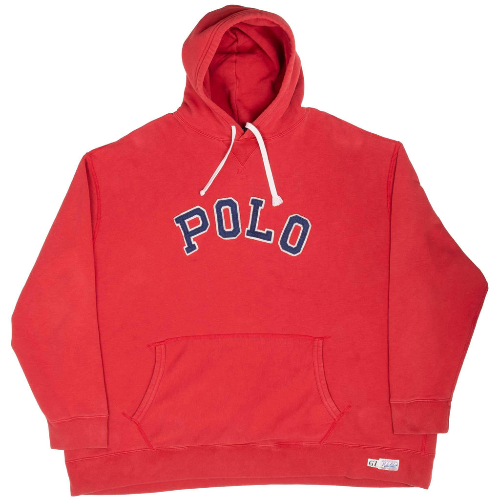 Vintage Polo Ralph Lauren Red Hoodie Sweatshirt Size 4XL