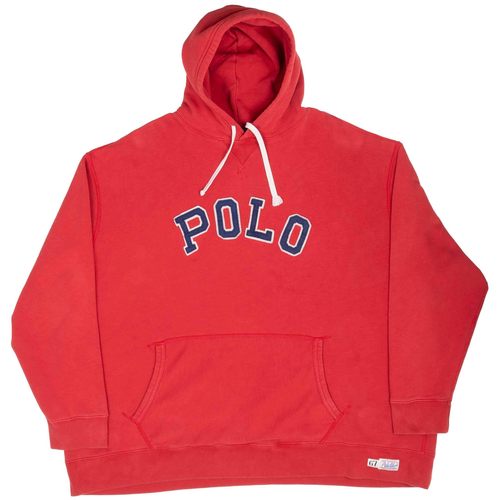 Vintage Polo Ralph Lauren Red Hoodie Sweatshirt Size 4XL