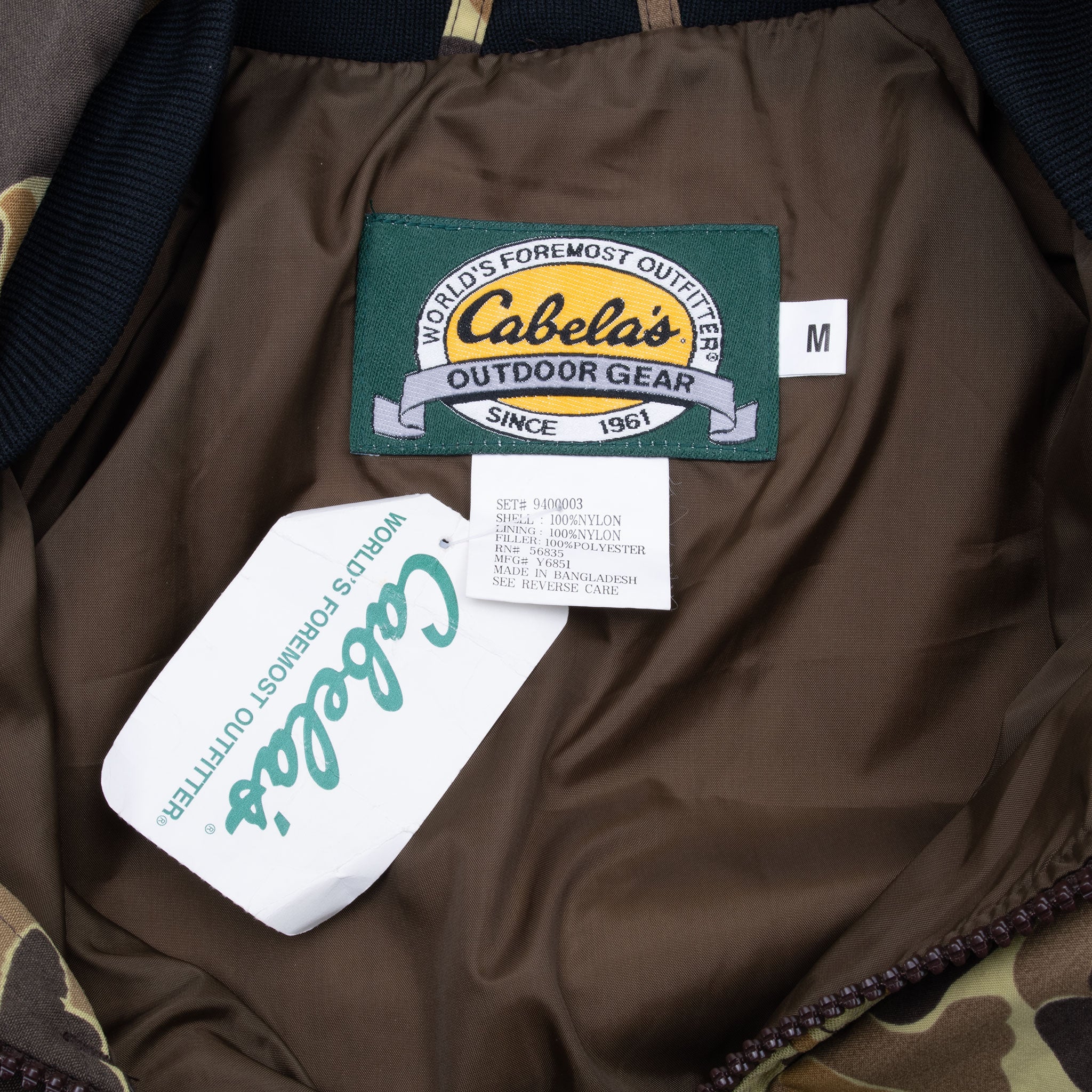 Vintage Duck Camo Goretex Cabela's Hunting Jacket Size Medium Deadstock