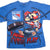 Front of blue New York Rangers T-shirt with Taz hockey graphic and goalie net print