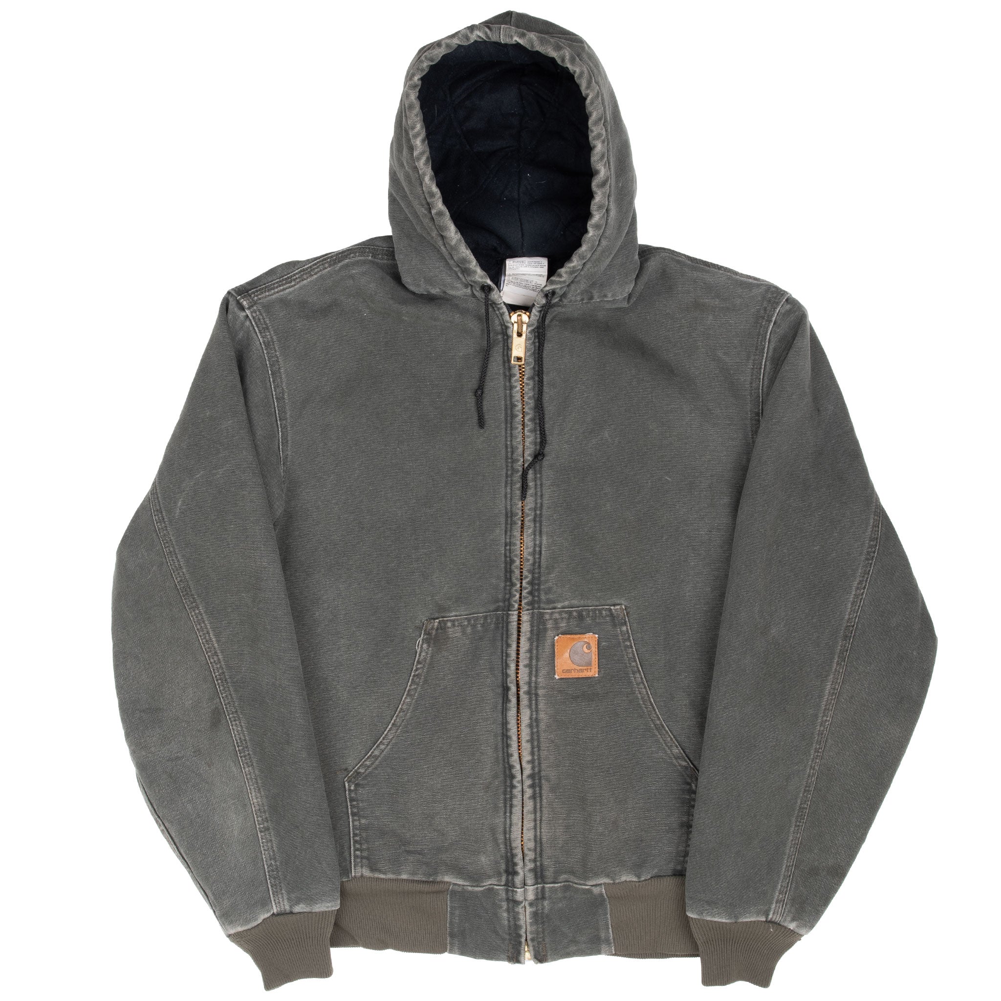 Vintage Carhartt Green Faded Active Hooded Jacket 1990S J68Mos Size Medium