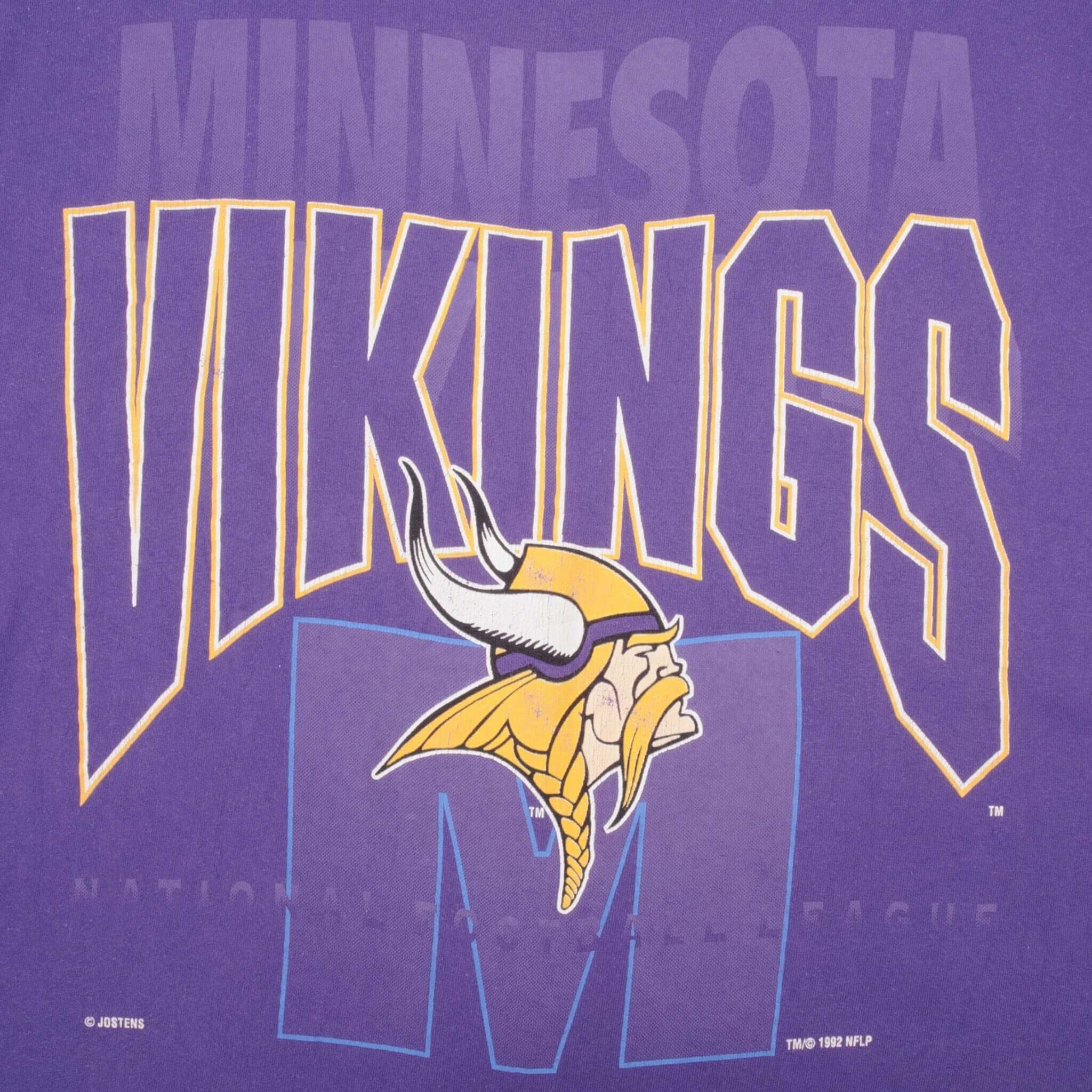 Vintage NFL Minnesota Vikings Tee Shirt Size Large Made In USA With Single Stitch Sleeves