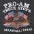 Close-up of Pro-Am Truck Stops eagle, American flags, and Truckers Only back graphic