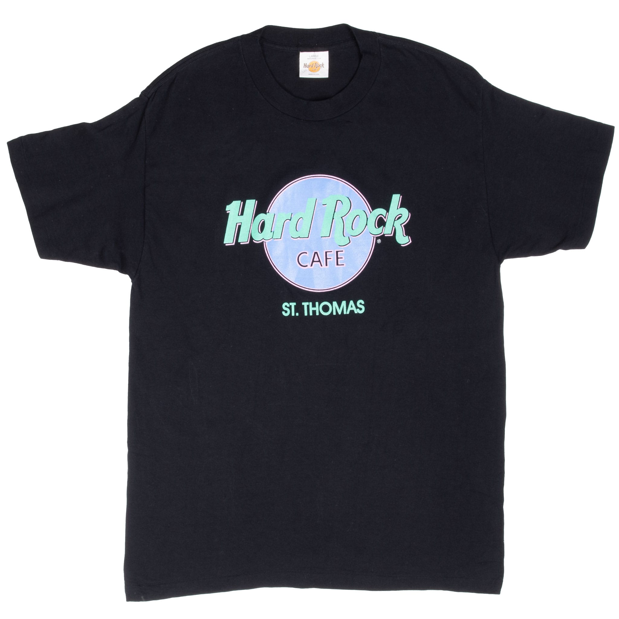Vintage Hard Rock Cafe St Thomas Tee Shirt 1990S Large Made In Usa With Single Stitch Sleeves