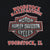 Close-up of back print with Woodstock Harley-Davidson shield and Woodstock, IL lettering