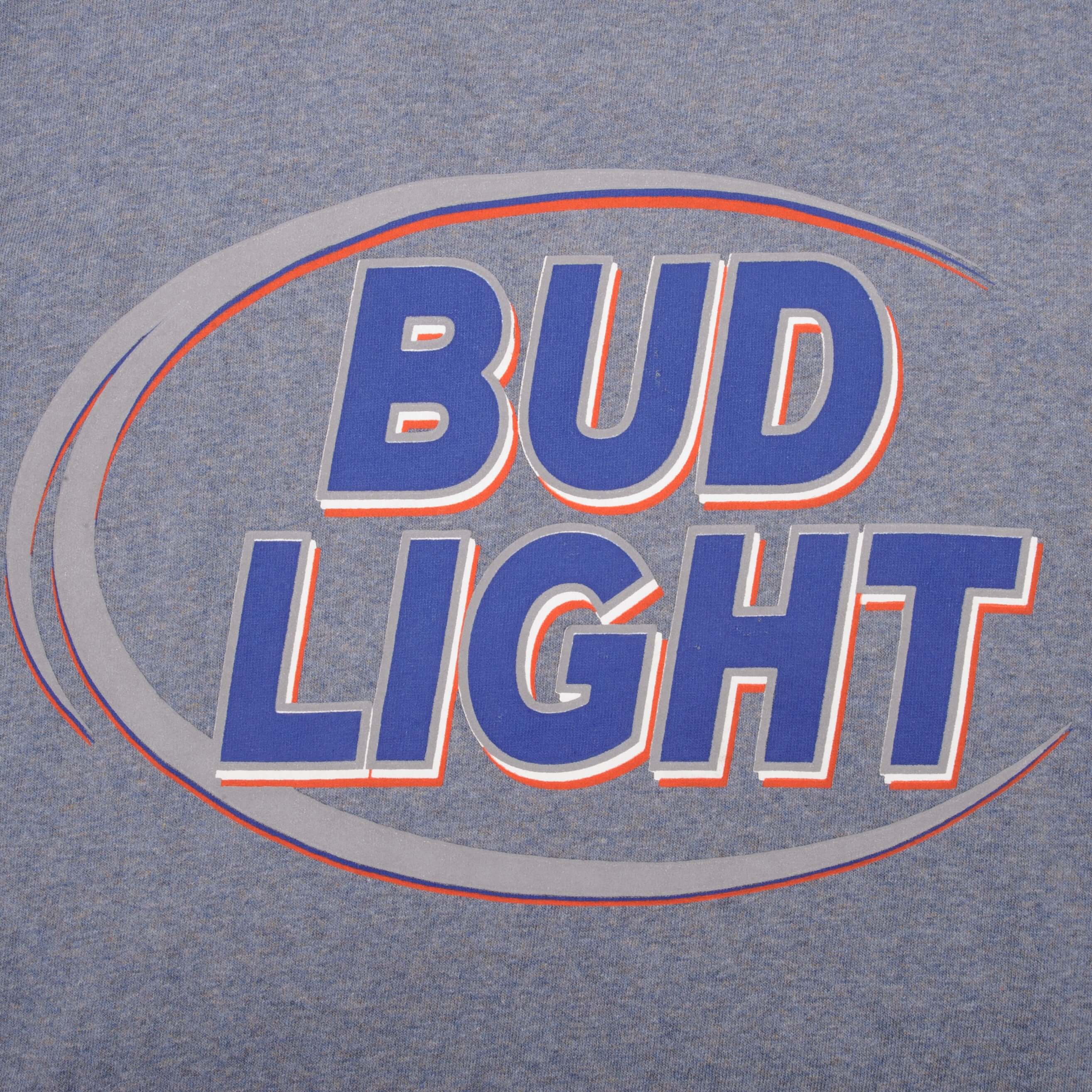 Vintage Budweiser Bud Light Tee Shirt 1995 Size XL Made In USA With Single Stitch Hem