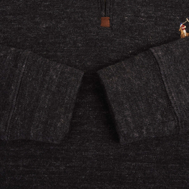 POLO RALPH LAUREN DARK GREY QUARTER 1/4 ZIP SWEATER SIZE MEDIUM