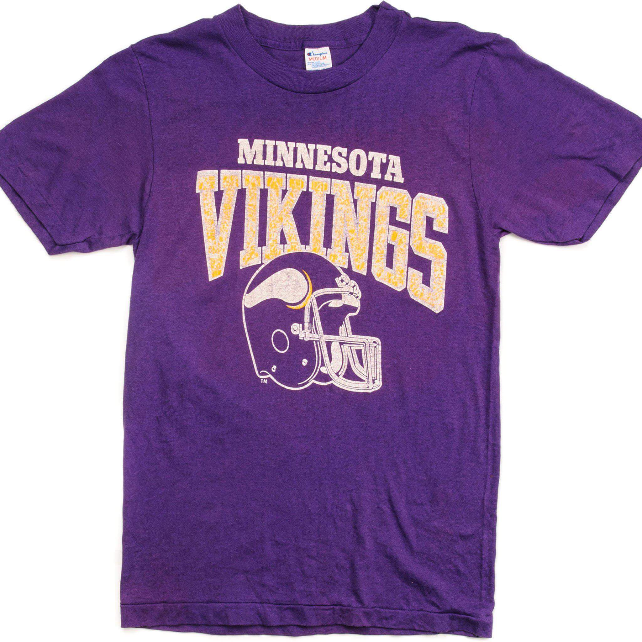 VINTAGE CHAMPION MINNESOTA VIKINGS TEE SHIRT EARLY 1980S XS MADE IN USA