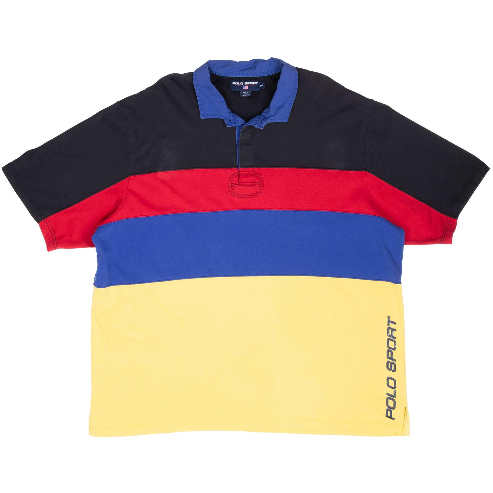 VINTAGE RALPH LAUREN POLO SPORT MULTICOLOR POLO SHIRT 1990S 2XL ...