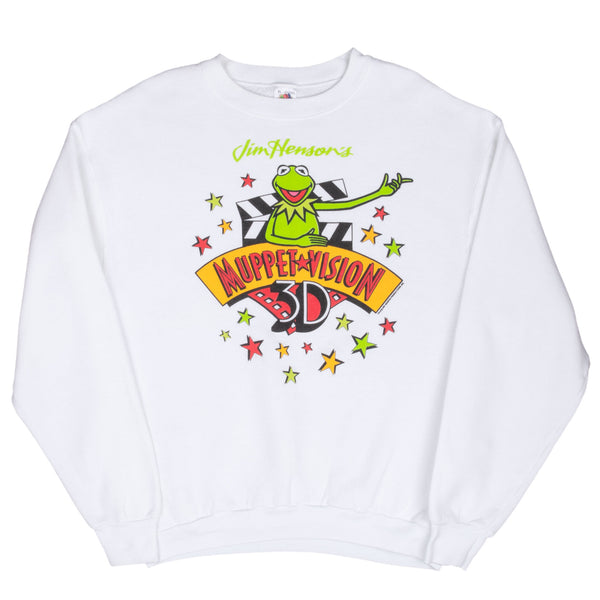 Vintage Muppet Vision Jim Henson's 1990S White Sweatshirt Size XL Made In Usa