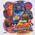 Close-up of Chili Bowl 2004 front graphic with blue No. 04 race car and checkered flags