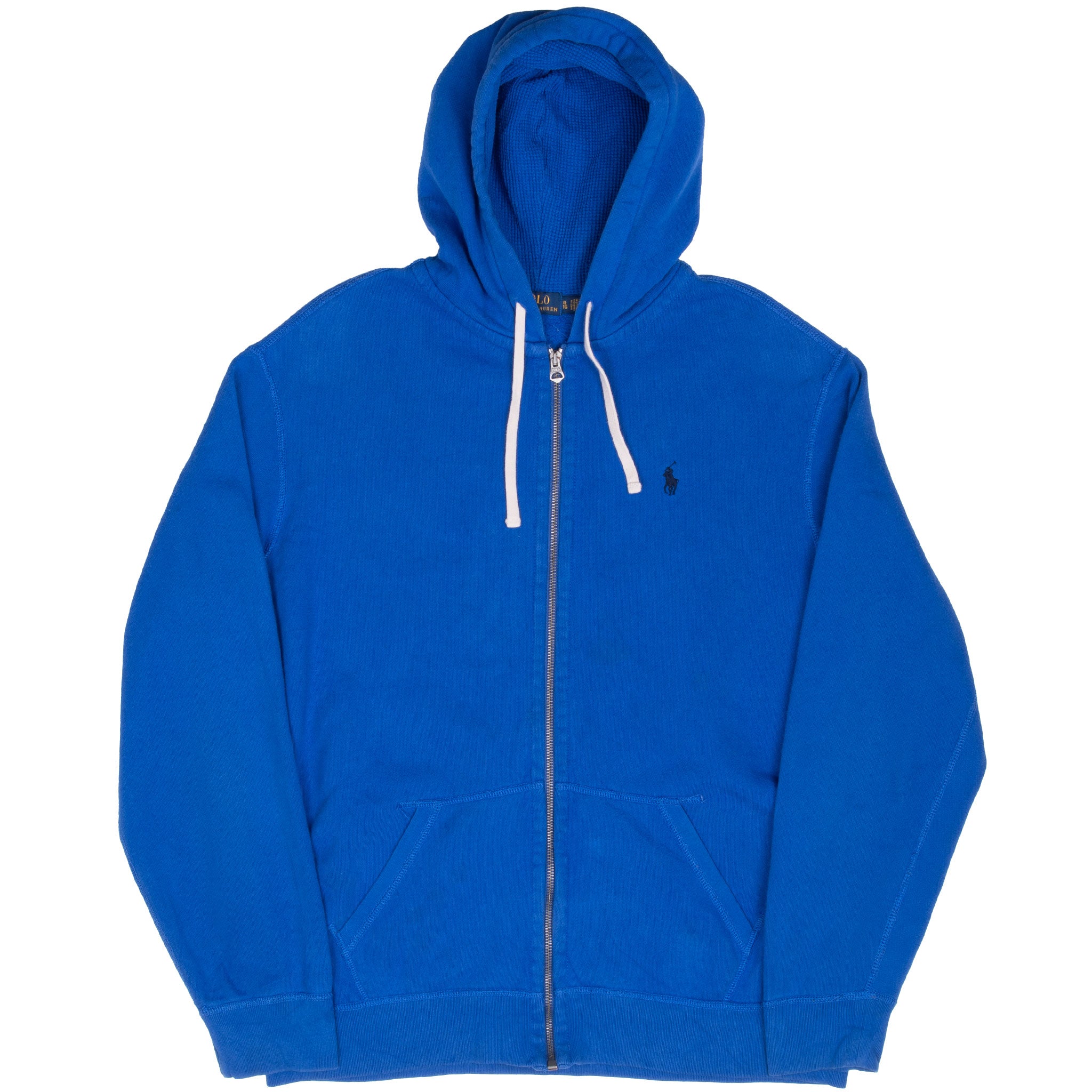 Vintage Ralph Lauren Full Zip Classic Blue Hoodie Sweatshirt 1990S Size XL