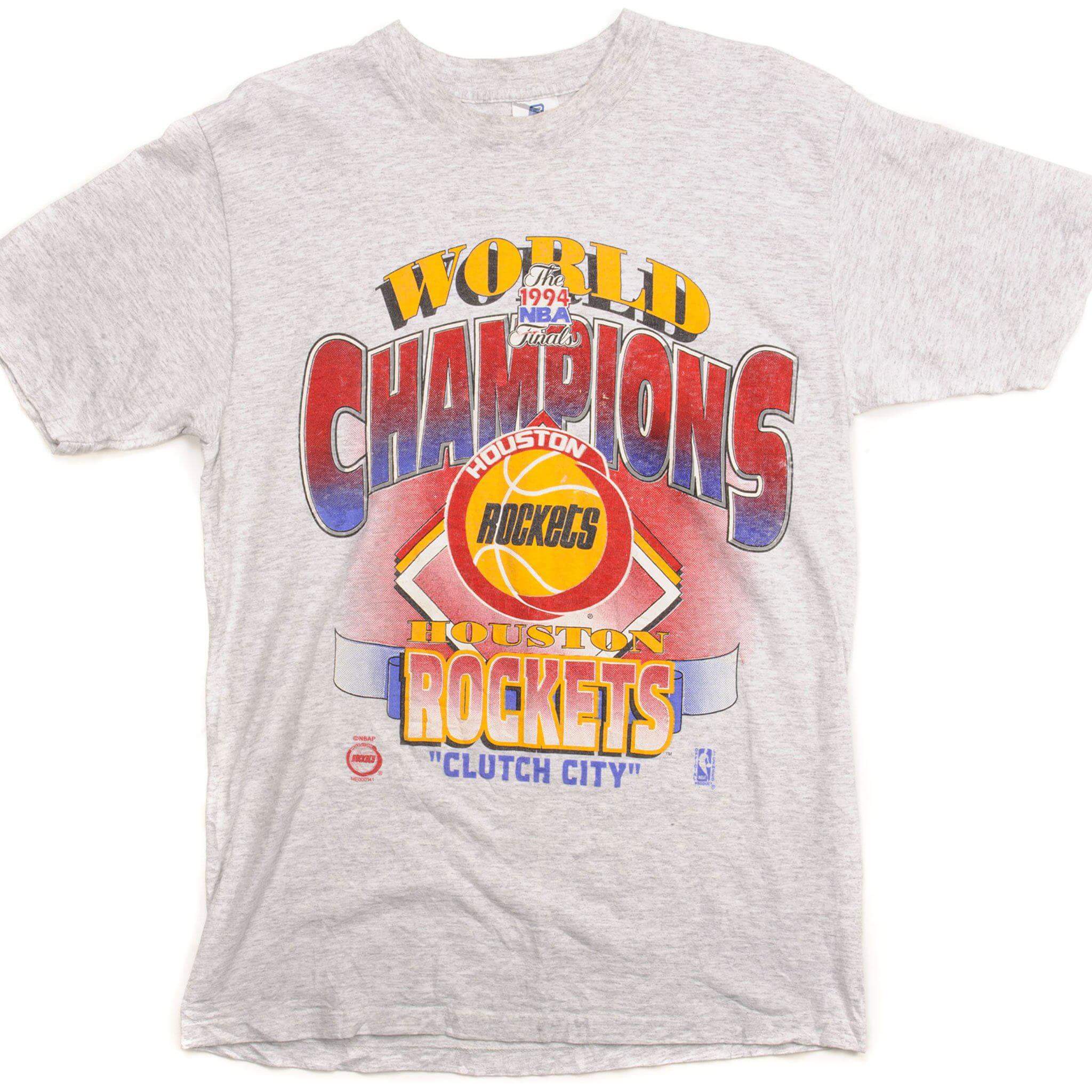 VINTAGE NBA HOUSTON ROCKETS WORLD CHAMPIONS TEE SHIRT 1994 SIZE MEDIUM MADE IN USA