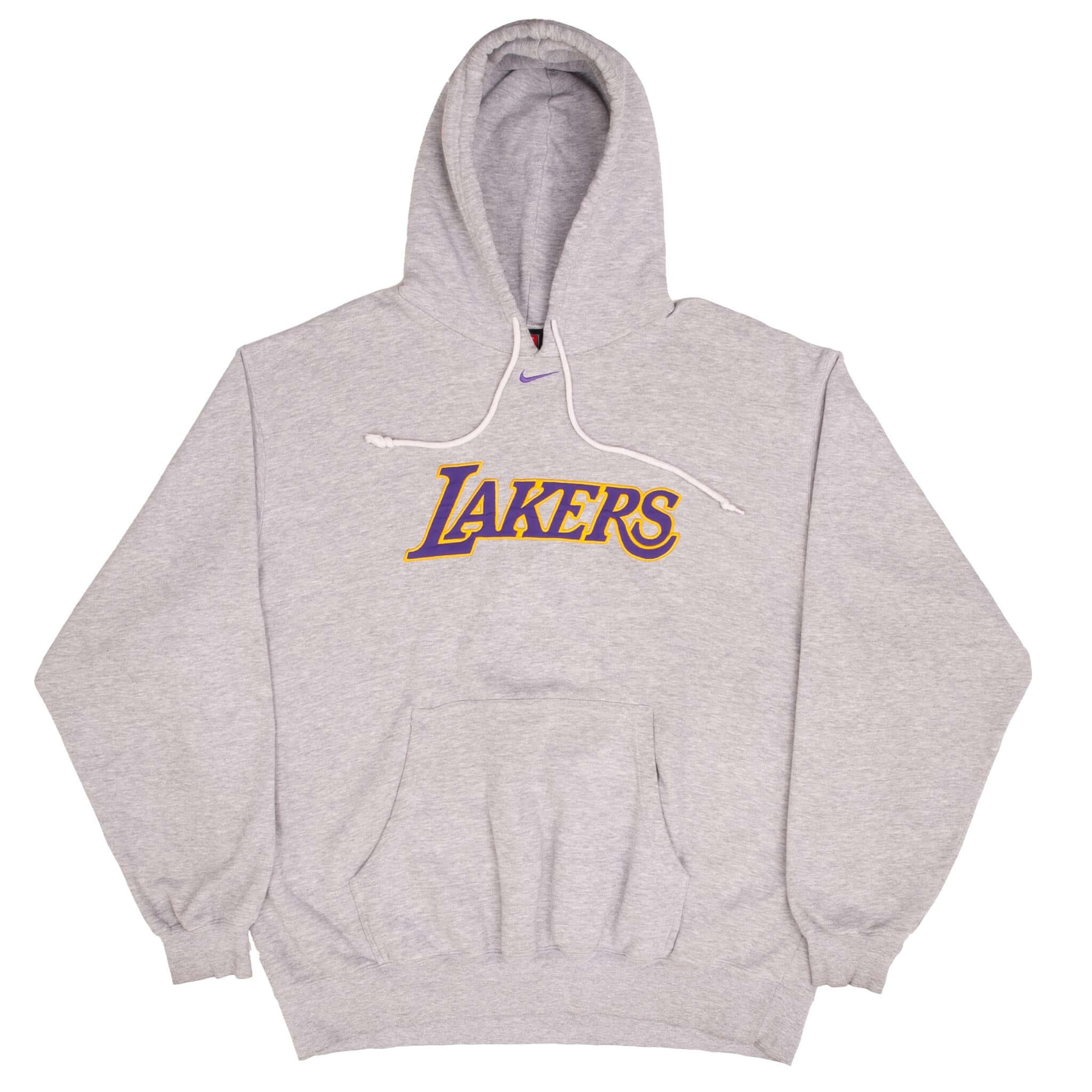 VINTAGE NIKE NBA LOS ANGELES LAKERS CENTER SWOOSH HOODIE SWEATSHIRT 1990S SZE XL