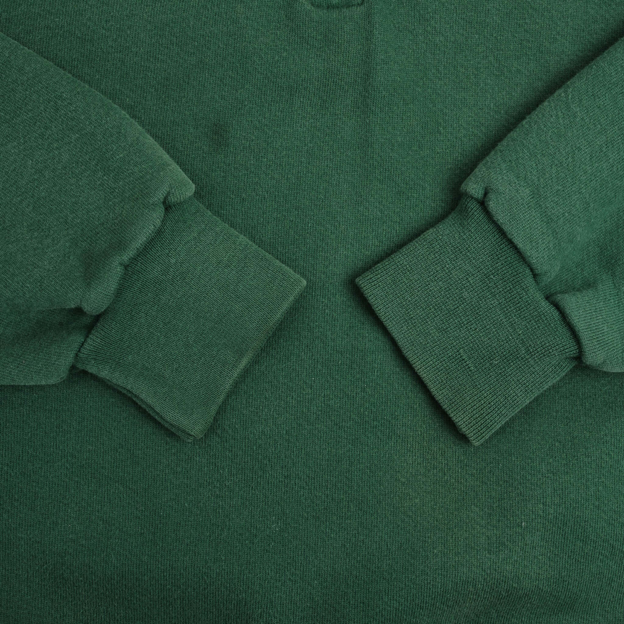 Vintage Quarter 1/4 Zip Pine Green Russell Sweatshirt 1990S Size Small Made In USA