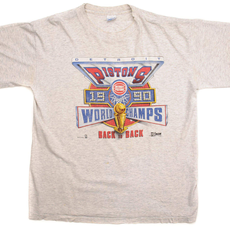 VINTAGE NBA DETROIT PISTONS TEE SHIRT 1990 SIZE LARGE MADE IN USA