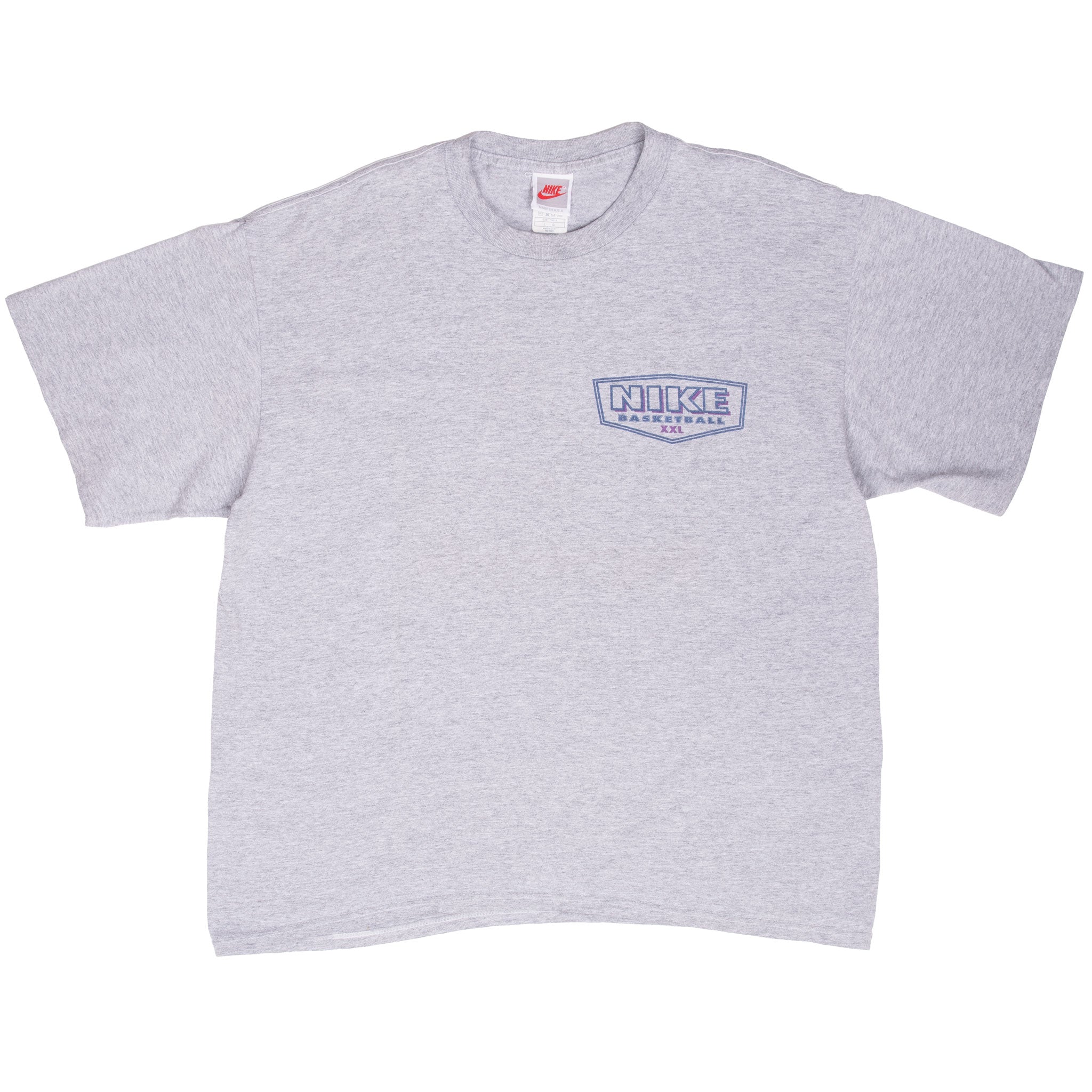 Vintage Nike Basketball Food Sleep Hoop Grey Tee Shirt Late 1980S Large Made In Usa With Single Stitch Sleeves