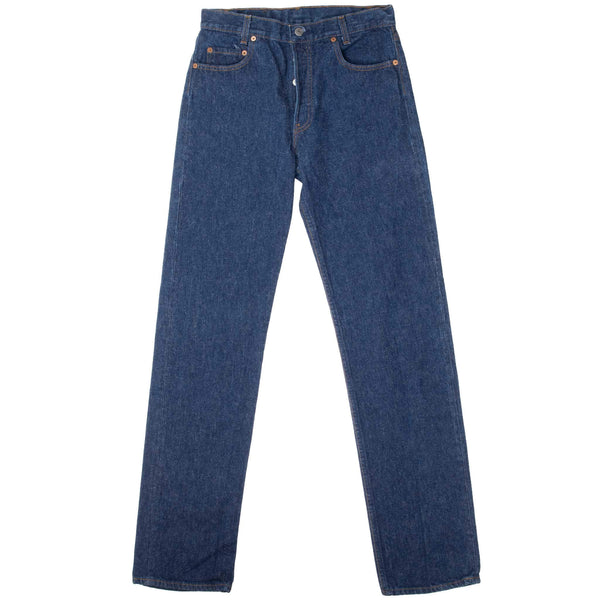 Beautiful Indigo Levis 701 Student Fit Indigo Jeans 1980S Made in USA with a Dark blue wash.

Size on Tag 31X34 Actual size 29X34

Back Button #545
