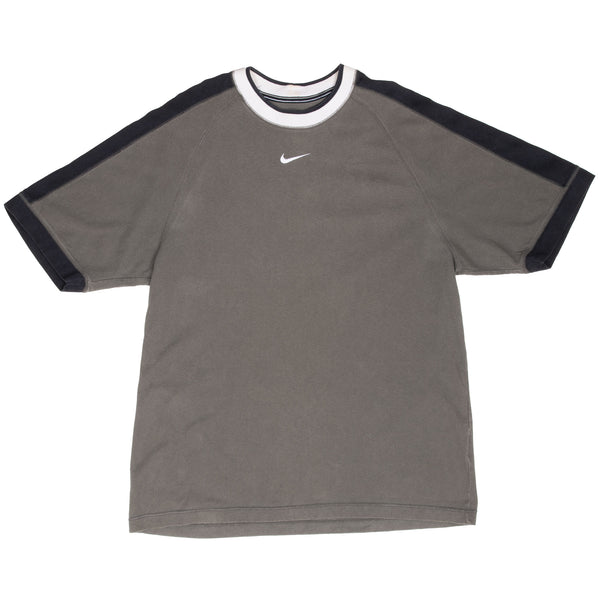 Vintage Nike Center Swoosh Grey Brown Tee Shirt 1990S Size Medium