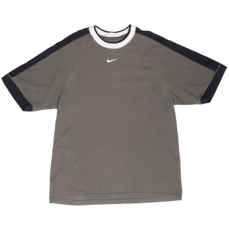 Vintage Nike Center Swoosh Grey Brown Tee Shirt 1990S Size Medium