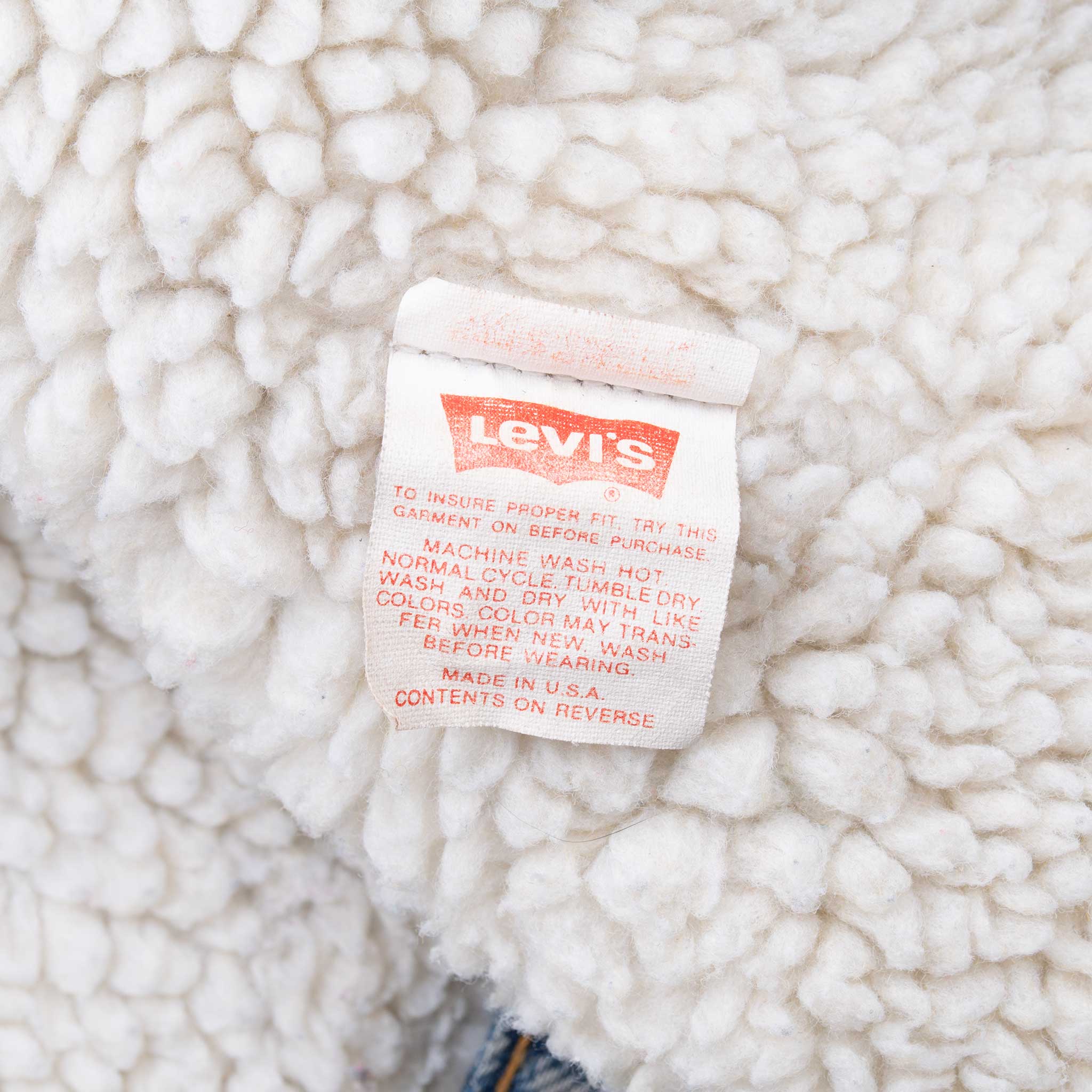 Vintage Levis Sherpa Trucker Denim Jacket 1980S Size 34R Made In Usa