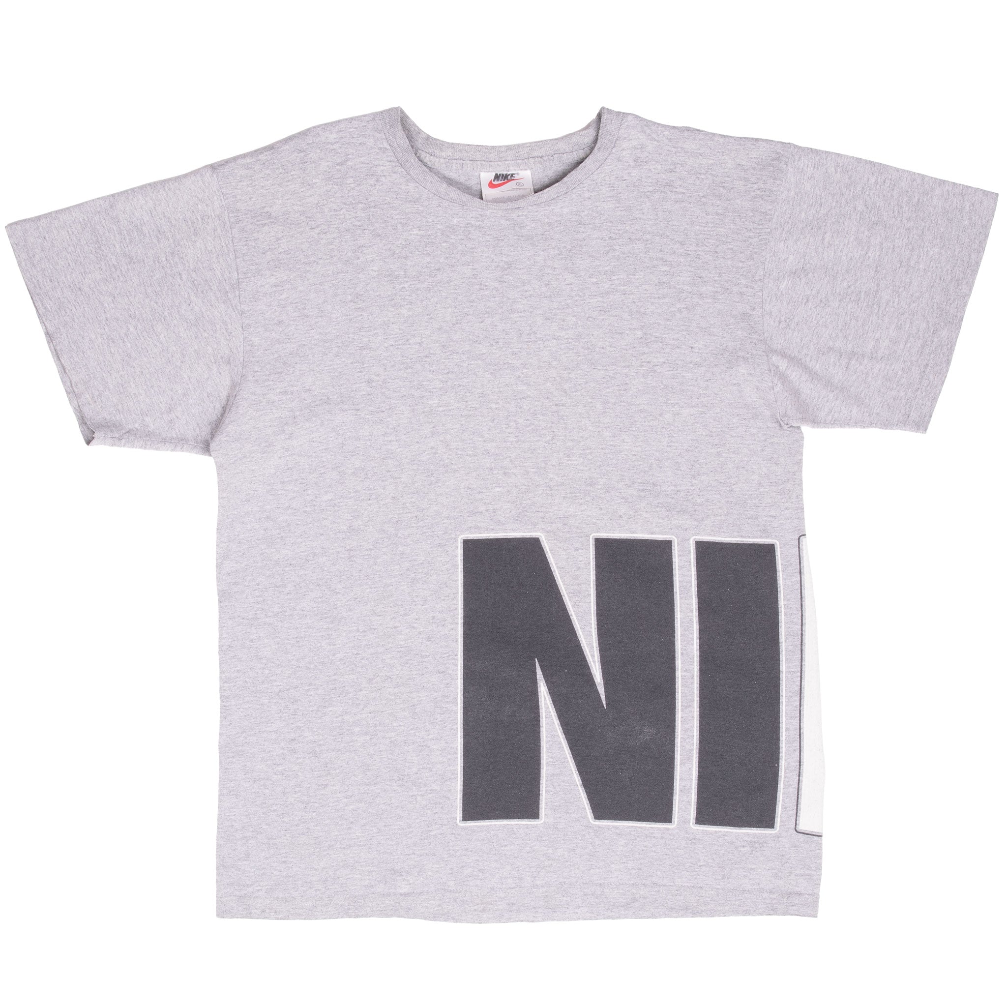 Vintage Nike Spellout Grey Tee Shirt 1990S Size Xl