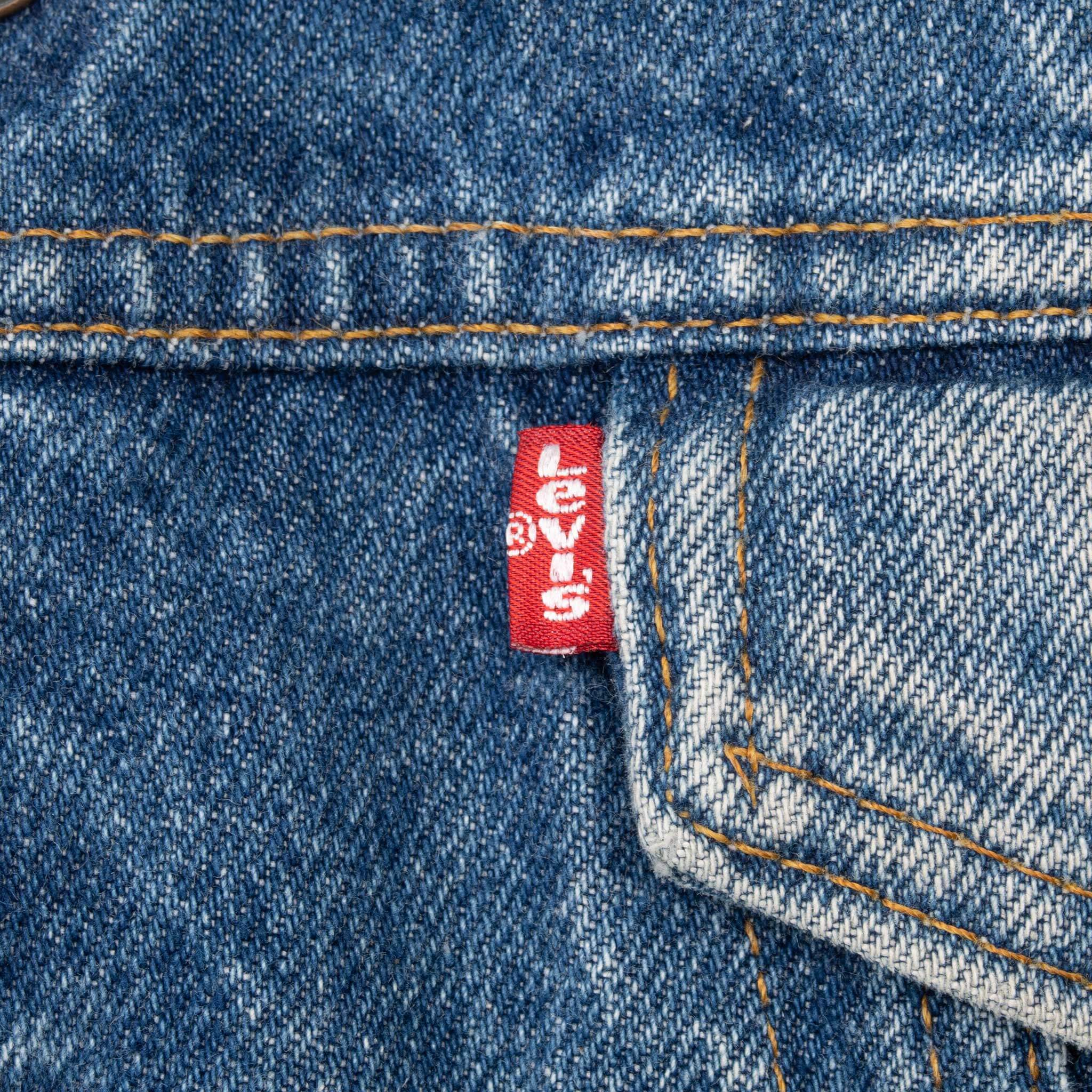 Vintage Levis Sherpa Trucker Denim Jacket 1980S Size 34R Made In Usa