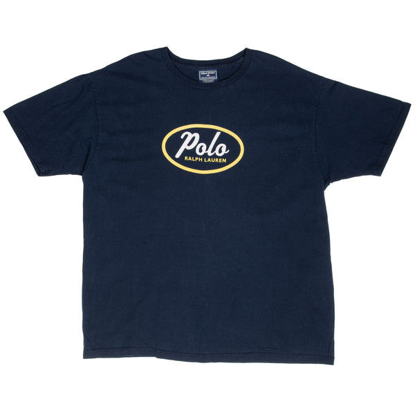 Vintage Polo Sport Ralph Lauren Navy Blue Tee Shirt 1990S Size Large