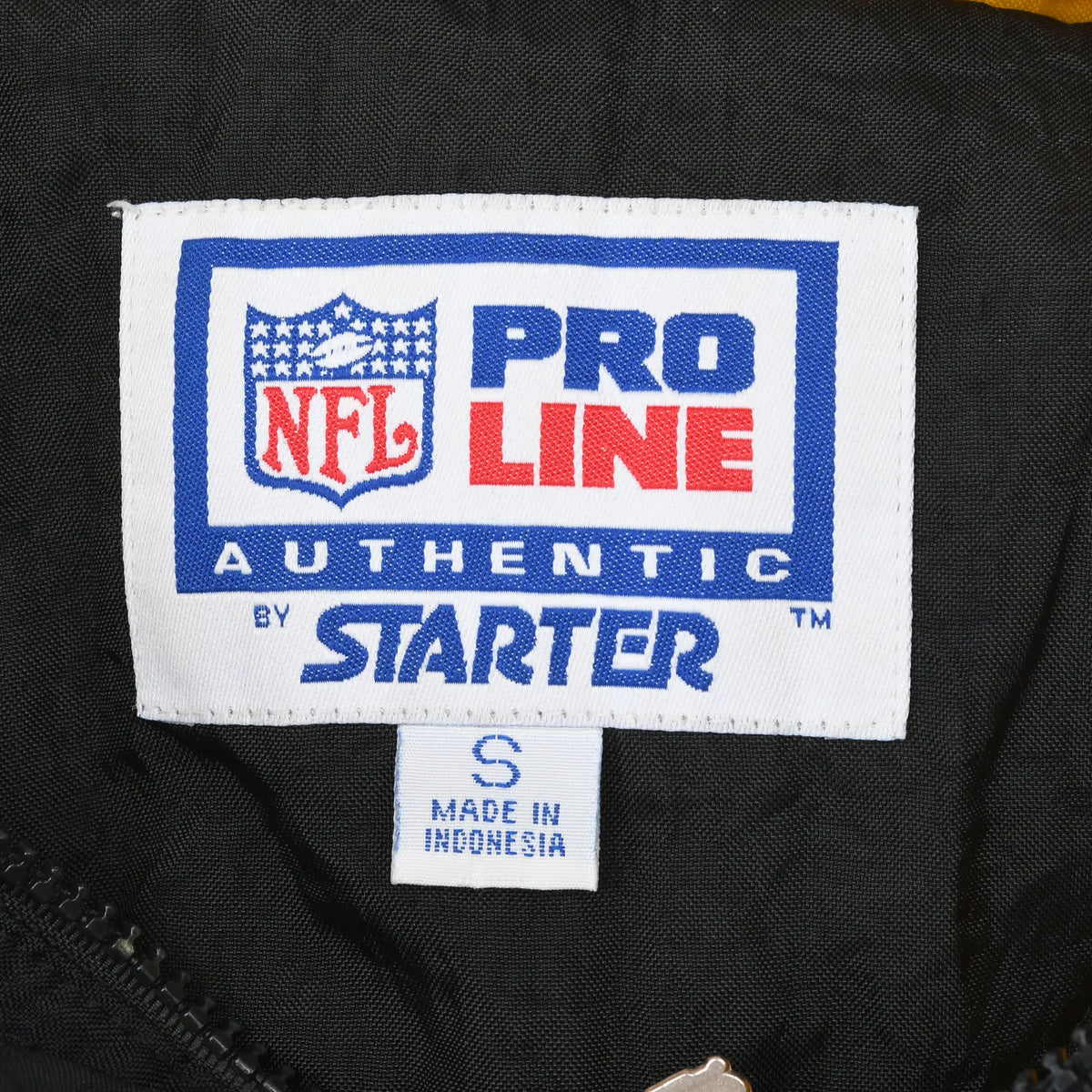 Close-up of NFL Pro Line by Starter neck label with small size tag
