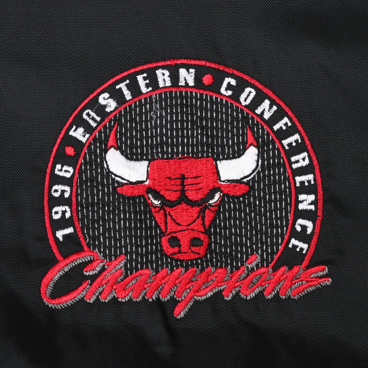 Close-up of Chicago Bulls 1996 Eastern Conference Champions chest embroidery