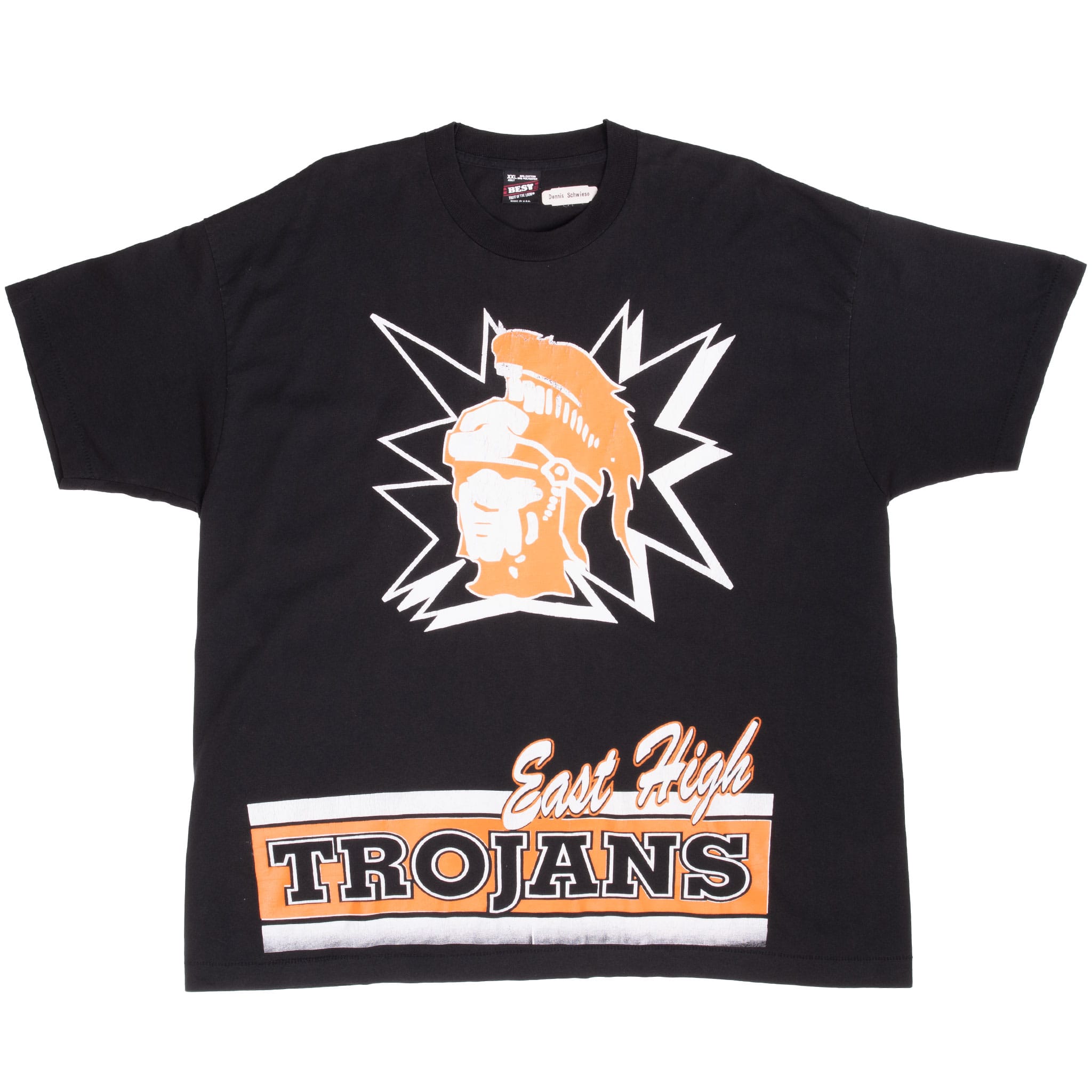 Vintage East High Trojans Tee Shirt 1990S Size 2Xl Made In Usa With Single Stitch Sleeves