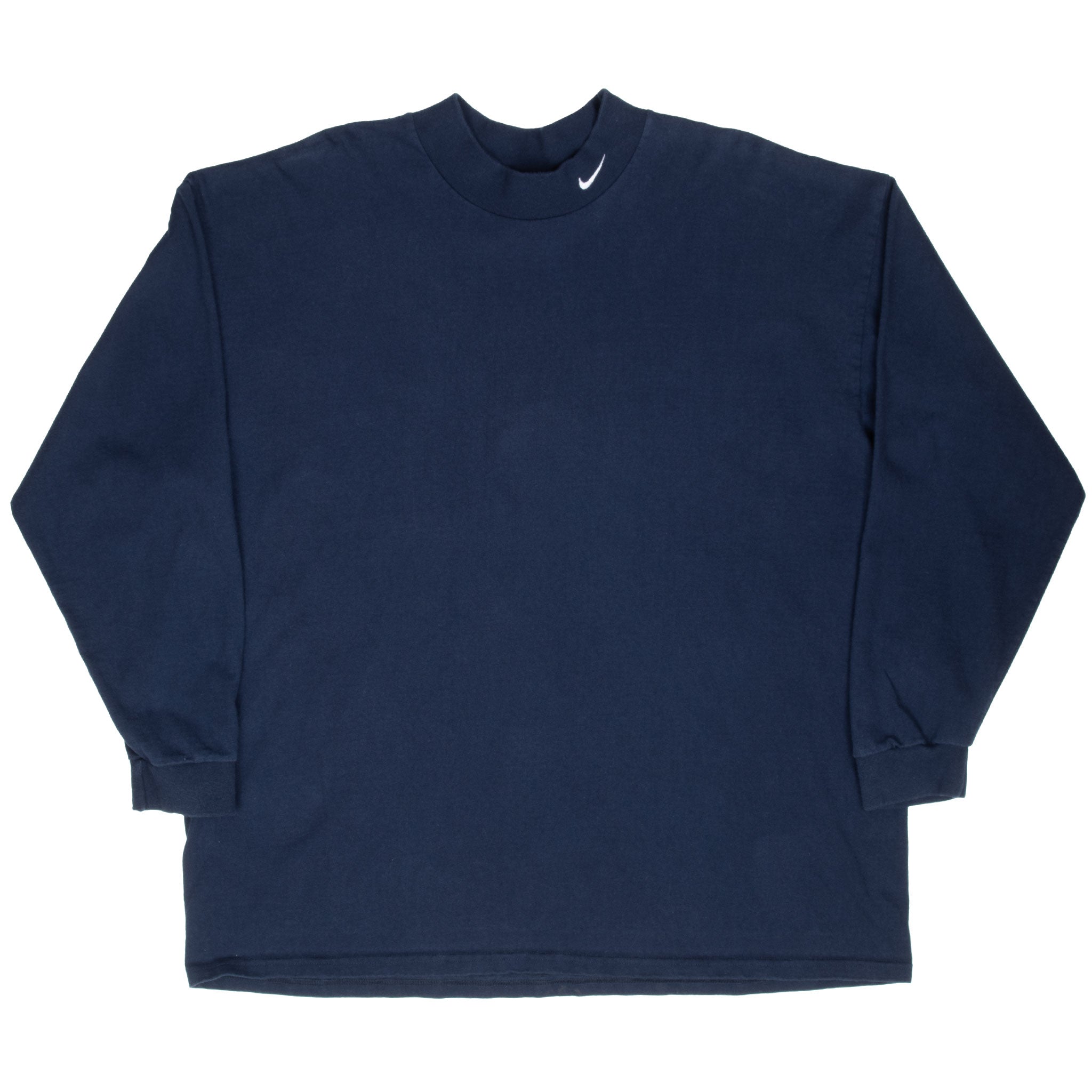 Vintage Nike Navy Blue Long Sleeve Turtle Neck Tee Shirt 2000S Size 2XL