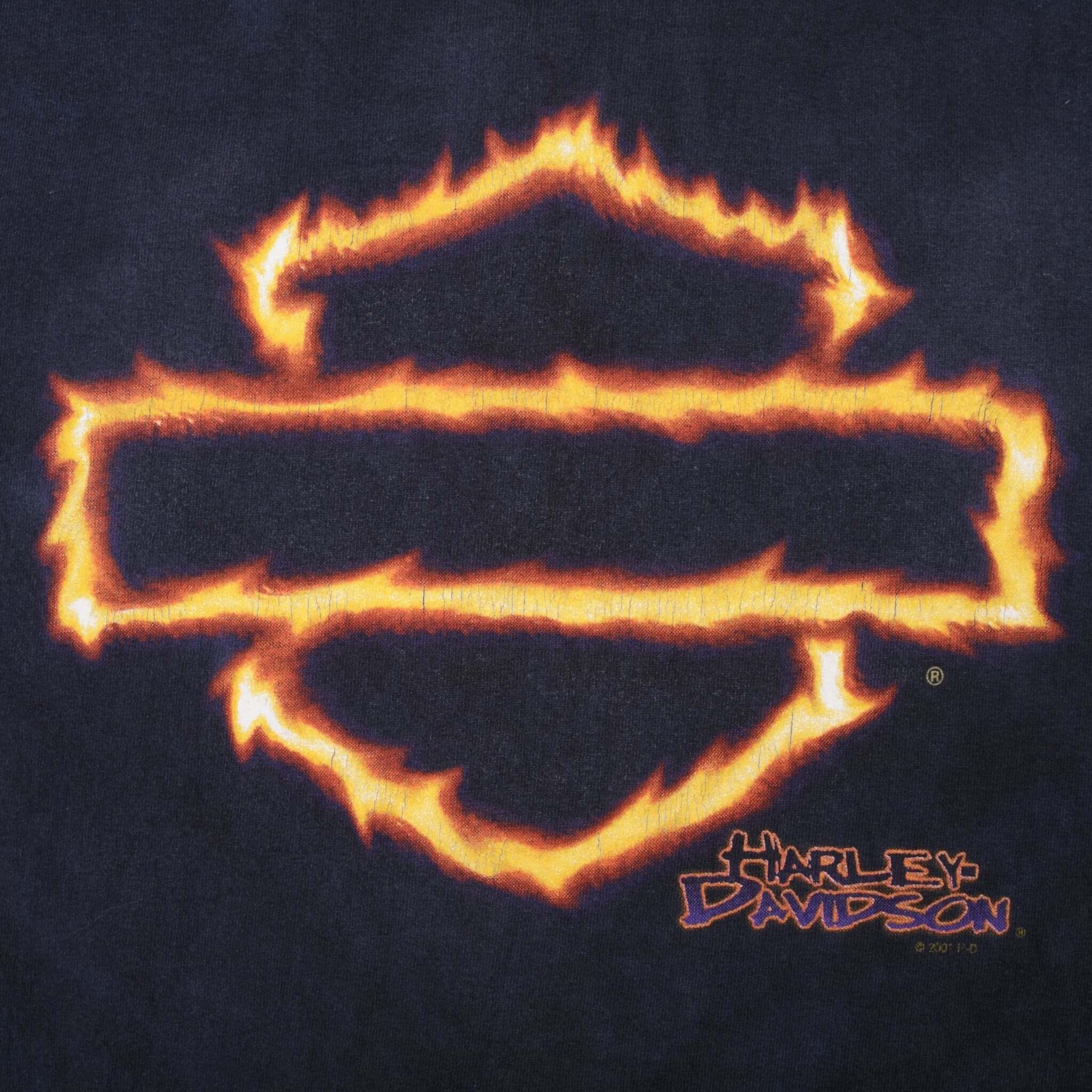 Vintage Harley Davidson Tie Dye Long Sleeves Tee Shirt Size XL Made In USA 