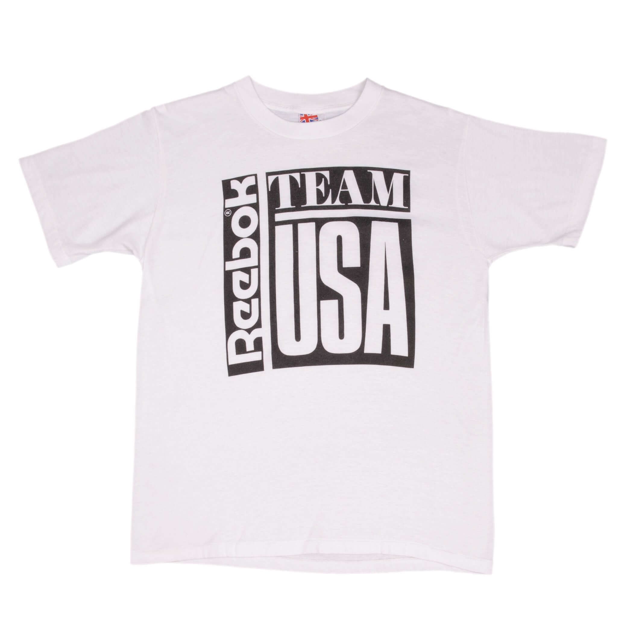 Vintage Reebok 1990S Team Usa Tee Shirt Size Large Made In USA With Single Stitch Sleeves