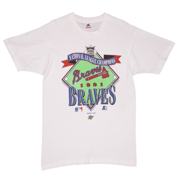 Vintage Mlb Atlanta Braves Champions 1991 Tee Shirt Size Medium Made In USA
