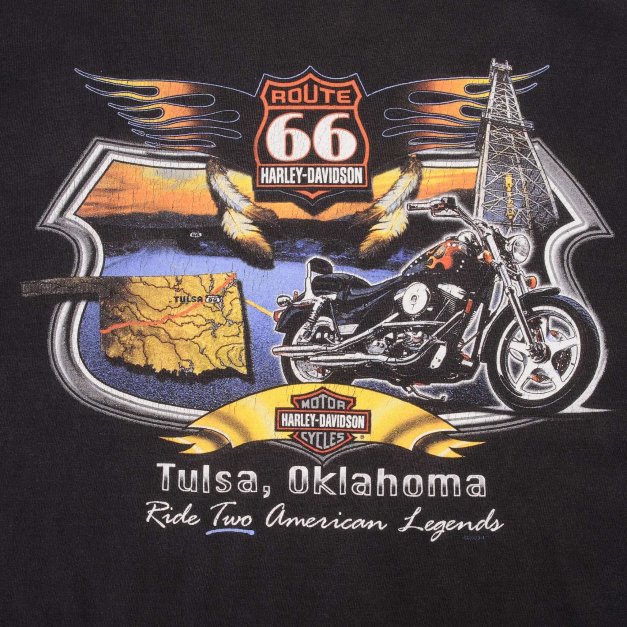 Vintage Harley Davidson Motor Cycles Tulsa Oklahoma 2000 Size XL Made In USA