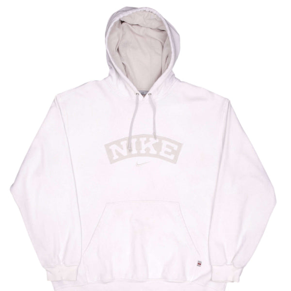 SUDADERA CON CAPUCHA VINTAGE NIKE SPELLOUT SWOOSH BLANCA AÑOS 2000 TALLA GRANDE