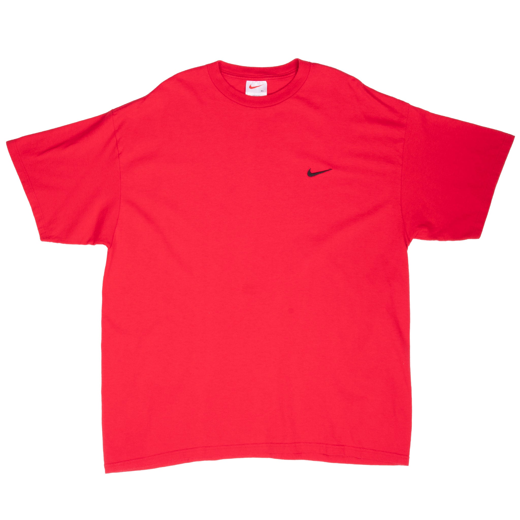 Vintage Nike Classic Swoosh Red Tee Shirt 1990S Size XL Made In Usa