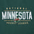 Close-up of embroidered Minnesota National Hockey League text and Wild team logo