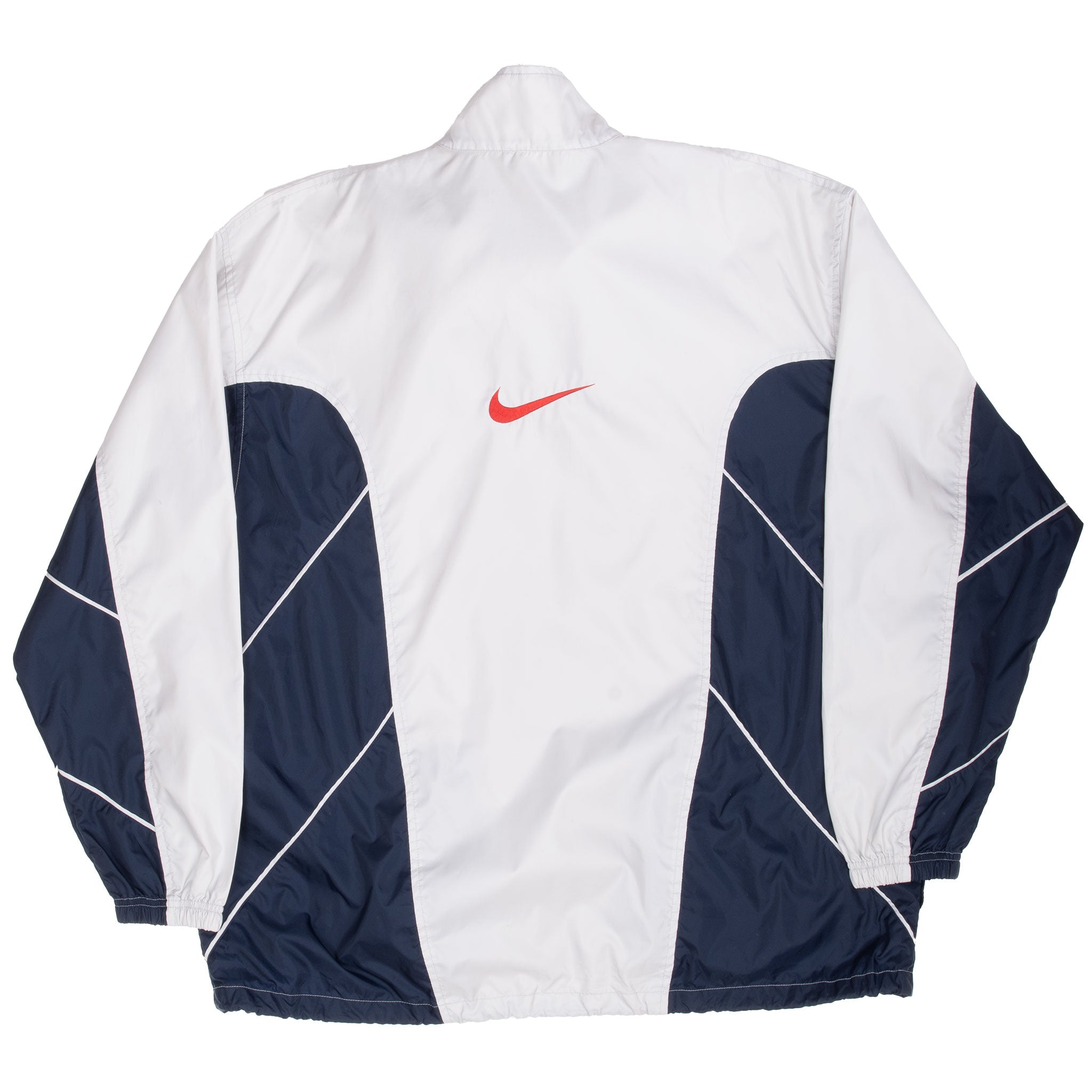 Vintage Nike Big Swoosh White Blue Windbreaker Jacket 1990S Size Large