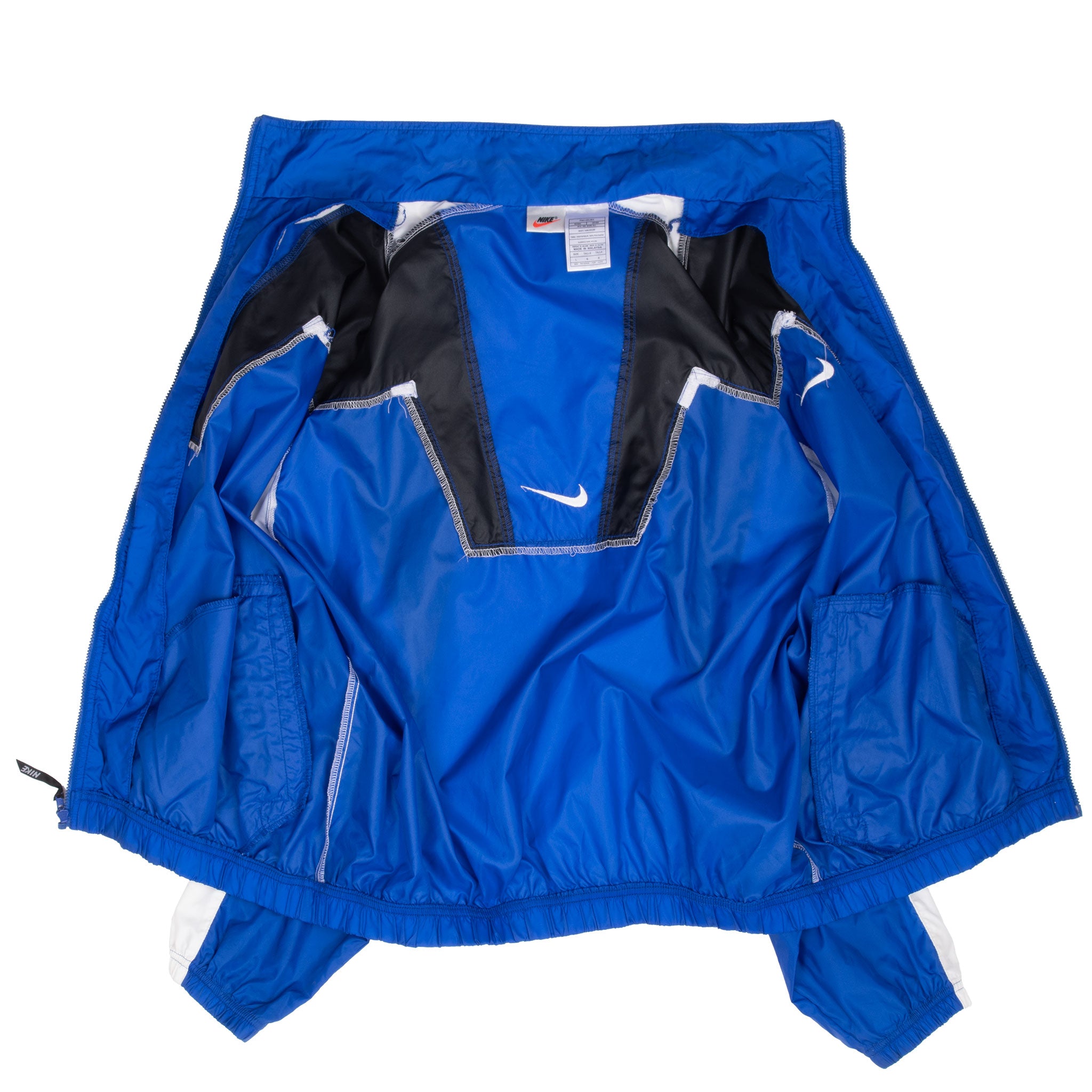 Vintage Nike Classic Swoosh Blue Windbreaker Jacket 1990S Size Large