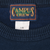 Campus Crew neck label and L/G size tag inside navy sweatshirt